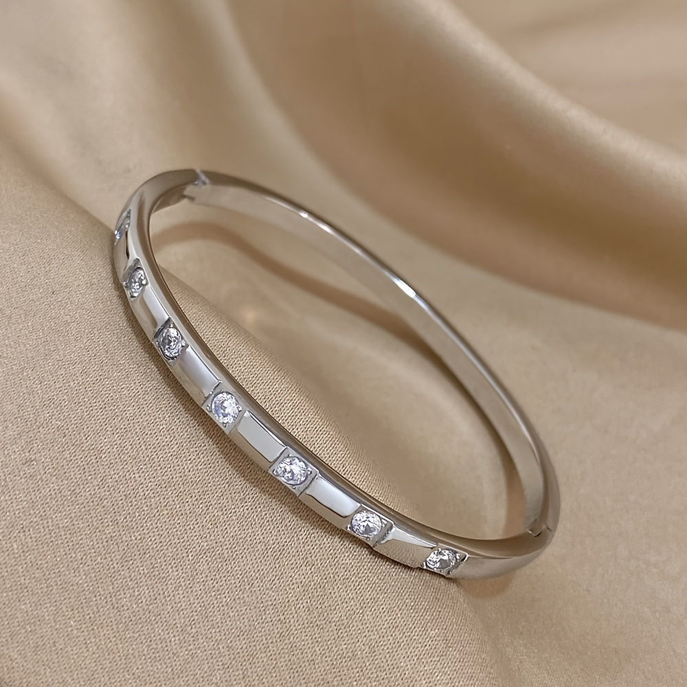 Stainless Steel Bracelet with Rhinestones Gift